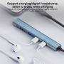 OTG-019Y 5v1 hub - 3,5 mm jack / 2x USB-C / 2x USB-A na USB-C / Lightning - stříbrný