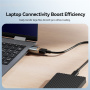 ESSAGER nabíjecí a datová redukce - USB-A na USB-C - tmavě šedá