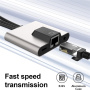 NK-1056S 3v1 redukce - RJ45 / 3,5 mm jack / USB-C na USB-C / Lightning / USB-A - šedá