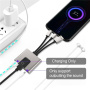 NK-1056S 3v1 redukce - RJ45 / 3,5 mm jack / USB-C na USB-C / Lightning / USB-A - šedá