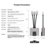 NK-1056S 3v1 redukce - RJ45 / 3,5 mm jack / USB-C na USB-C / Lightning / USB-A - šedá