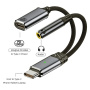 2v1 audio a nabíjecí redukce - 3,5 mm jack / USB-C na USB-C - tmavě šedá