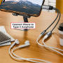 2v1 audio a nabíjecí redukce - 3,5 mm jack / USB-C na USB-C - tmavě šedá