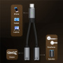 2v1 audio a nabíjecí redukce - 3,5 mm jack / USB-C na USB-C - tmavě šedá