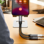 2v1 audio a nabíjecí redukce - 3,5 mm jack / USB-C na USB-C - tmavě šedá
