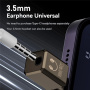 Mini audio redukce - 3,5 mm jack na USB-C - šedá