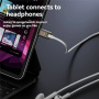 Mini audio redukce - 3,5 mm jack na USB-C - šedá