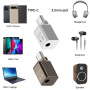 Mini audio redukce - 3,5 mm jack na USB-C - šedá