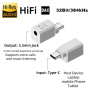 Mini audio redukce - 3,5 mm jack na USB-C - bílá