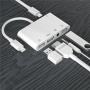 5v1 redukce - HDMI / 3,5 mm jack / Lightning / 2x USB-A na Lightning - bílá