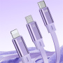 WEKOME Star Series 3v1 výsuvný nabíjecí a datový kabel - USB-A na USB-C / Lightning / micro USB - 1,2 m - modrý