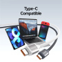 USAMS US-SJ757 dvoubarevný opletený nabíjecí a datový kabel - USB-C na USB-C - 1,2 m - zelenofialový
