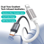 USAMS US-SJ757 dvoubarevný opletený nabíjecí a datový kabel - USB-C na Lightning - 1,2 m - šedobílý