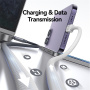 USAMS US-SJ757 dvoubarevný opletený nabíjecí a datový kabel - USB-C na Lightning - 1,2 m - šedobílý