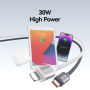USAMS US-SJ757 dvoubarevný opletený nabíjecí a datový kabel - USB-C na Lightning - 1,2 m - šedobílý