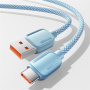 ESSAGER ES-X46 opletený nabíjecí a datový kabel - USB-A na USB-C - 2 m - modrý