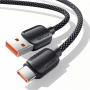 ESSAGER ES-X46 opletený nabíjecí a datový kabel - USB-A na USB-C - 2 m - černý