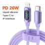 Toocki TQ-X55 nabíjecí a datový kabel - USB-C na Lightning - 1 m - fialový