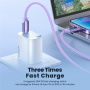 Toocki TQ-X55 nabíjecí a datový kabel - USB-C na Lightning - 1 m - fialový