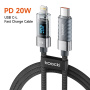 Toocki TQ-X36 nabíjecí a datový kabel - USB-C na Lightning - 2 m - šedý