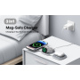 YM-T1 3v1 bezdrátová MagSafe nabíječka pro iPhone / Apple Watch / AirPods - 15W - tmavě šedá