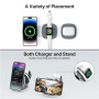 YM-T1 3v1 bezdrátová MagSafe nabíječka pro iPhone / Apple Watch / AirPods - 15W - tmavě šedá
