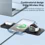 ESSAGER AKD095 3v1 variabilní bezdrátová nabíječka pro iPhone / Apple Watch / AirPods - 15W - bílá