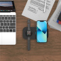 T2A 2v1 bezdrátová nabíječka pro iPhone / Apple Watch / AirPods - 15W - černá
