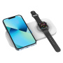 T2A 2v1 bezdrátová nabíječka pro iPhone / Apple Watch / AirPods - 15W - bílá