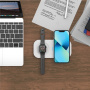 T2A 2v1 bezdrátová nabíječka pro iPhone / Apple Watch / AirPods - 15W - bílá