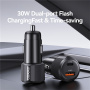 USAMS US-CC283 autonabíječka s porty USB-C / USB-A - 60W - černá