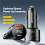 ESSAGER ES-CC19 autonabíječka s displejem a porty USB-C / USB-A - 140W - černá