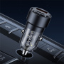 USAMS US-CC208 autonabíječka s porty USB-C / USB-A - 60W - černá