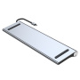 BYL-2003 11v1 hub - slot na SD / TF kartu / RJ45 / HDMI / VGA / 3,5 mm jack / USB-C / 4x USB-A na USB-C pro MacBook - šedý