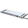 BYL-2003 11v1 hub - slot na SD / TF kartu / RJ45 / HDMI / VGA / 3,5 mm jack / USB-C / 4x USB-A na USB-C pro MacBook - šedý