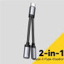 ESSAGER ES-YP25 2v1 audio a nabíjecí redukce - 2x USB-C na USB-C - šedá