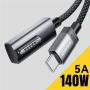 ESSAGER ES-X69 opletený nabíjecí kabel - USB-C na MagSafe 3 pro MacBook - 1 m - tmavě šedý