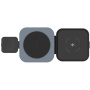 FIXED MagFlex Alu 3v1 bezdrátová nabíječka s výklopným stojánkem pro iPhone / Apple Watch / AirPods - 15W - černá