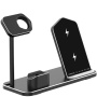 Bezdrátový stojánek pro iPhone s prostorem na nabíjecí kabel pro Apple Watch / AirPods - 10W - černý