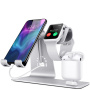 Bestand 3v1 stojánek pro iPhone / Apple Watch s Lightning konektorem pro nabíjení AirPods - stříbrný