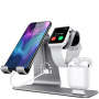 Bestand 3v1 stojánek pro iPhone / Apple Watch s Lightning konektorem pro nabíjení AirPods - šedý
