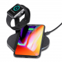 Dokovací a bezdrátová nabíjecí stanice pro iPhone / Apple Watch - černá