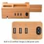 Multifunkční nabíjecí stojánek pro iPhone / Apple Watch / AirPods - bambusové dřevo