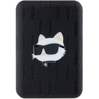 Karl Lagerfeld Embossed Choupette Head bezdrátová MagSafe powerbanka s portem USB-C - 5 000 mAh - černá