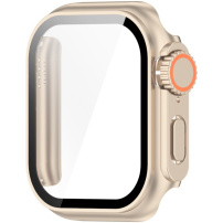 Pouzdro ve stylu Watch Ultra s tvrzeným sklem pro Apple Watch 46mm - zlaté