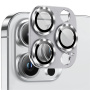 NORTHJO tvrzené sklo s kovovým rámečkem k ochraně čoček fotoaparátu pro iPhone 14 Pro / 14 Pro Max - stříbrné