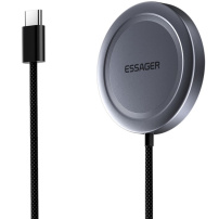 ESSAGER ES-WC11 Qi2 bezdrátová MagSafe nabíječka pro iPhone / AirPods - 15W - tmavě šedá