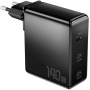 ESSAGER PST-140C2A GaN rychlonabíjecí adaptér s porty 2x USB-C / USB-A - 140W - černý