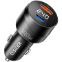 ESSAGER ES-CC19 autonabíječka s displejem a porty USB-C / USB-A - 140W - černá