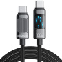 ESSAGER Dazzling opletený nabíjecí a datový kabel - USB-C na USB-C - 1 m - černý